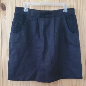 Andrea Jovine Black Linen Skirt
